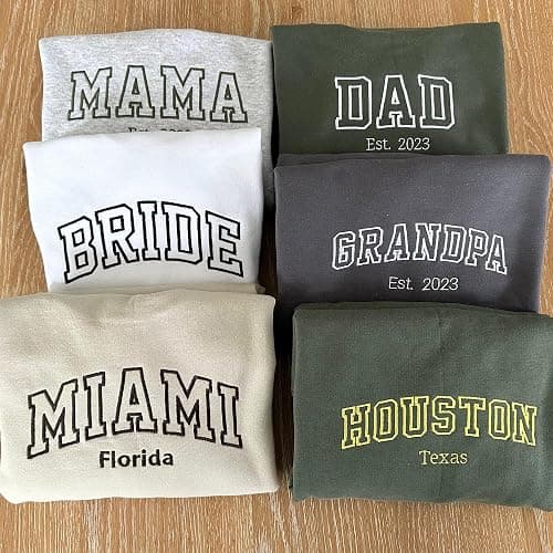 Custom Embroidered Sweatshirts and Hoodie Design Your Own, Personalized Sweatshirts Hoodie For Everyone, Customize Text On Sleeve, Add Your Own Custom Text, Personalized Embroidery Gift, Christmas thumbnail 4