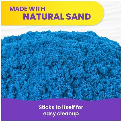 Kinetic Sand 2lb Blue, Moldable Play Sand Sensory Toys, Ages 3+ | Squish, Mold, Shape & Flow, Resealable Bag for Easy Storage, Creative Open-Ended Play, Birthday Gifts for Kids thumbnail 4