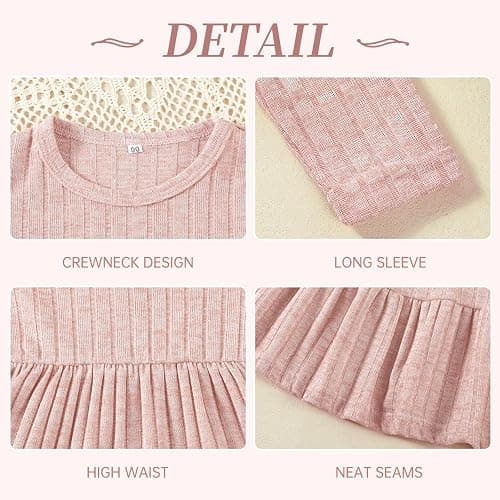 Kionio Toddler Baby Girl Long Sleeve Dress Girls Knit Sweater Dresses Tiered Kids Swing Holiday Clothes Fall Winter thumbnail 5