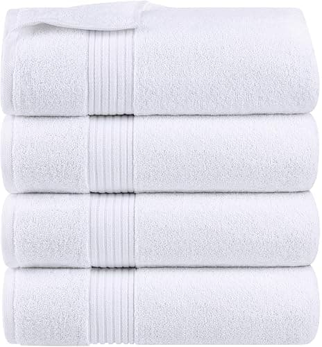 Towels 12 Pack Bath Towels Set, (27 x 54 Inches) 100% Ring Spun Cotton, Quick Dry, Highly Absorbent, Soft Feel Towels, Perfect for Daily Use (White) thumbnail 9