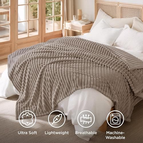 Bedsure Soft King Size Blankets for Bed Light Brown 108"x90" | Birthday Gifts for Women Mom Her, Warm Lightweight Cozy Fluffy Throw Blanket Sofa, Dorm Room Home Decor, Machine Washable thumbnail 6