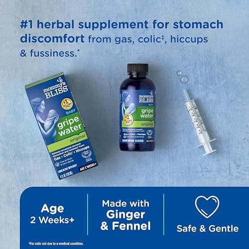 Mommy's Bliss Gripe Water Original, Infant Gas & Colic Relief, Gentle & Safe, 2 Weeks+, 4 Fl Oz (Pack of 1) thumbnail 2