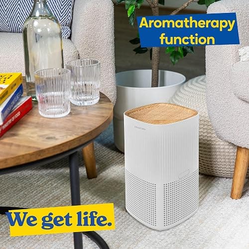 Russell Hobbs Air Purifier for Bedroom Home 100m ³/h CADR, 99.95% Carbon Filter Captures Bacteria, Allergies Odour, Dust, LED Display, Clean Air Mini Aroma White Scandi Wood Effect RHAP1032WDW thumbnail 7