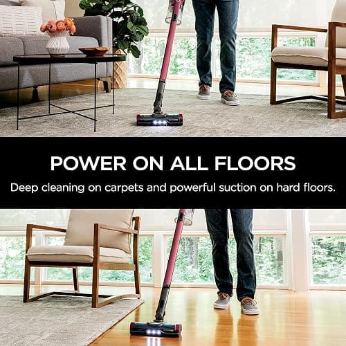 Shark Cordless Vacuum Cleaner, HEPA Filter, Lightweight, Portable, Rechargeable, Pet Hair Pickup, Removable Handheld, Crevice, Upholstery & Dusting Brush Included, 40-min runtime, Red, IZ362H thumbnail 2