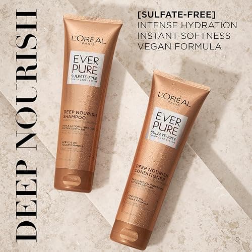 L'Oreal Paris Hair Conditioner for Dry Hair, Triple Action Hydration, Apricot Oil Infused, EverPure, 8.5 Fl Oz (Packaging May Vary) thumbnail 2