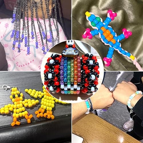 Auvoau 1000Pcs Pony Beads Bracelet 9mm Purple Plastic Barrel Pony Beads for Necklace,Hair Beads for Braids,Key Chain,Jewelry Making (Purple) thumbnail 6