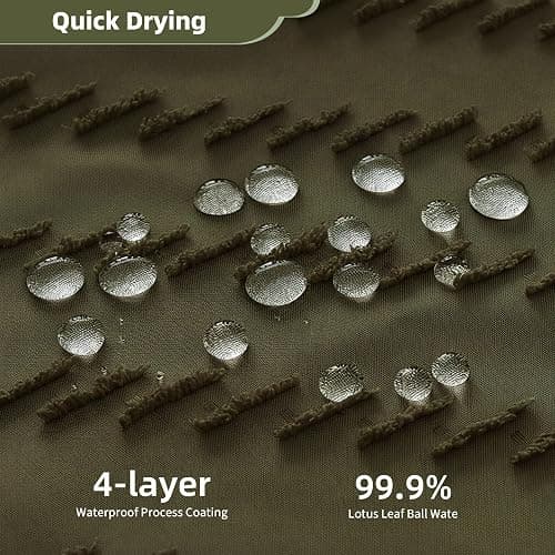Siiluminisoy Long Shower Curtain Olive Green Boho Shower Curtain with Tassel for Bathroom, 72 x 78 Woven Fabric Modern Textured Tufted Chevron Striped, Machine Washable thumbnail 4