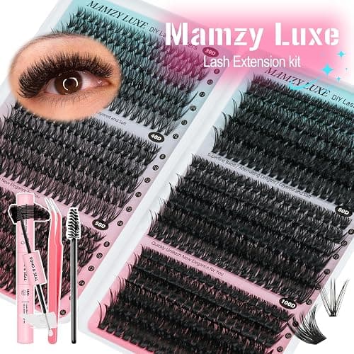 Lash Clusters Kit 708Pcs Individual Cluster Lash Extensions Kit 30D+40D+50D+60D+80D+100D Wispy Eyelash Clusters with Lash Bond and Seal and Tweezers 10-16mm 6 Styles Mix Lashes Clusters Kit thumbnail 7