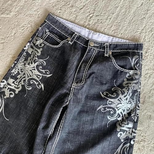 Y2K Jorts Eagle Graphic Baggy Jorts Jeans Shorts Gothic Grunge Emo Streetwear Wide Leg Denim Shorts Embroidered 2000S thumbnail 2