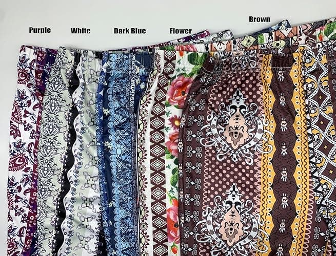 DLAYBGFA Flare Leggings Yoga Pants Women High Waisted Boho Flare Palazzo Pants Stretch Wide Leg Bell Bottom Yoga Leggings thumbnail 5