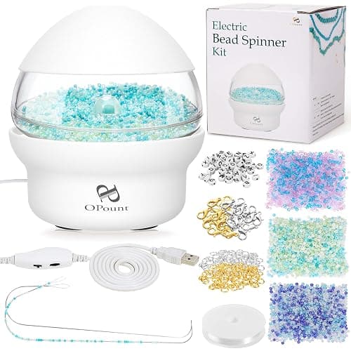 PP OPOUNT Electric| Clay| Seed Bead Spinner with 3171 PCS Jewelry Beads Set, Fast Beading Bead Spinner Machine for Jewelry Making (Patent Product) - Image 1
