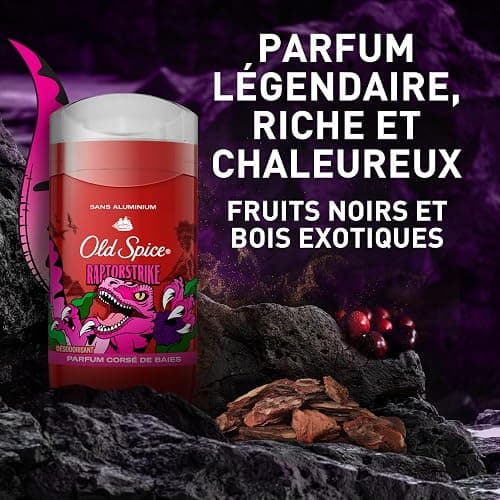 Old Spice Aluminum Free Deodorant for Men, 24/7 Freshness, Long Lasting Protection Legendary Fragrance, Raptorstrike, Dark Berry Scent, 85g thumbnail 14