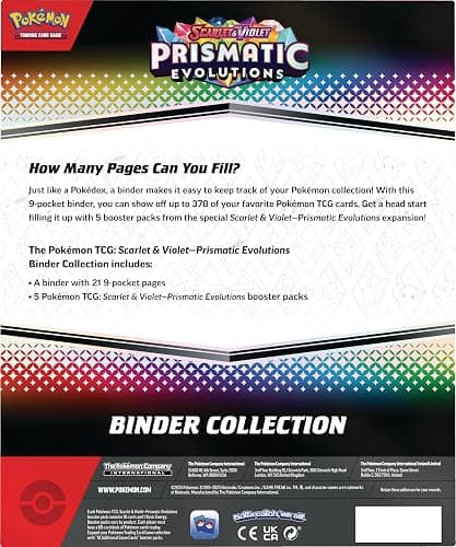 Pokémon TCG: Scarlet & Violet—Prismatic Evolutions Binder Collection (Binder with 378 Pockets & 5 Booster Packs) thumbnail 5