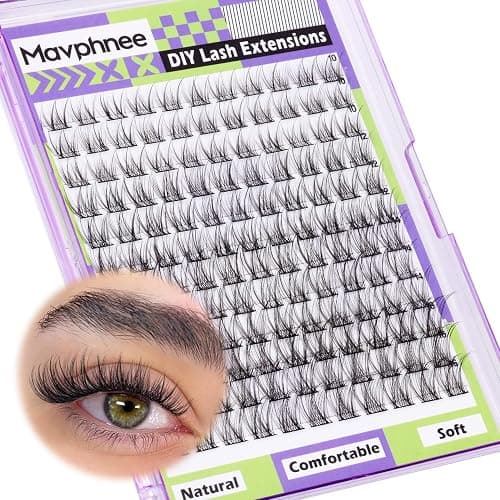 Mavphnee Natural Lash Clusters Wispy Eyelash Extensions C Curl Lash Extension10-16MM Eyelash Clusters 132 Pcs Lash Individuals DIY at Home thumbnail 8