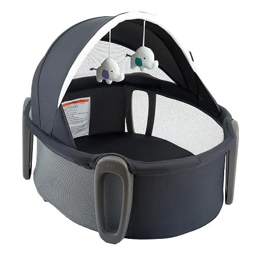 Pamo babe Portable Bassinet and Play Space Baby Dome with Toys and Canopy Travel Crib for Newborn - Image 1