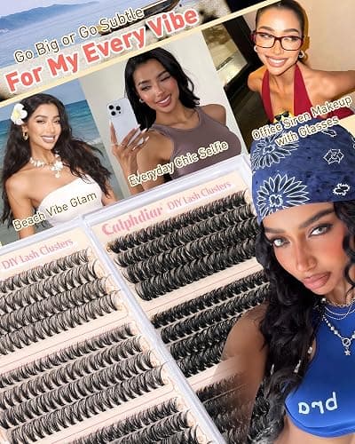 Calphdiar Eyelash Clusters 30D+40D+50D+60D+80D+100D Lash Clusters 476PCS Wispy Individual Lashes D-curly Lash Extension 10-16MM DIY Cluster Eyelash Extensions at Home thumbnail 7