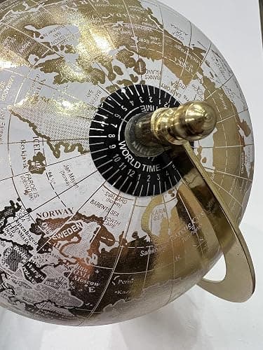 Abbott Collection 57-LATITUDE-18 Spinning Small Decorative Globe, White/Gold, 11" H thumbnail 4