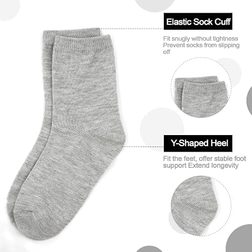 ZERULETS 15 Pairs Toddler Socks Kids Crew Mid Calf Dress Socks for Boys Girls Children 1-13 Years thumbnail 5