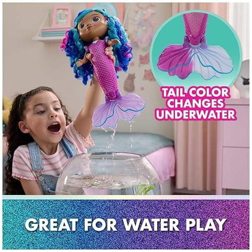 Gabby's Dollhouse The Movie, Sing & Shine Mermaid Gabby Doll Toy | 13-Inch Doll, Lights & Sounds, Waterproof Design, Interactive Roleplay, Kids Toys for Girls & Boys Ages 3 and Up thumbnail 4