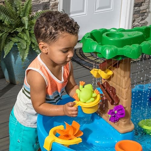 Step2 Tropical Rainforest Water Table, Kids Water and Sand Activity Sensory Playset, Summer Outdoor Toys, 13 Piece Water Toy Accessories, For Toddlers 1.5+ Years Old, Blue & Brown thumbnail 2