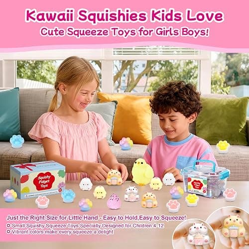 10 Pack Taba Squishy Toys kit with Toy Box & Cute Stickers, Kawaii taba Squishies Stress Relief Toys Party Favors for Kids 4-8 8-12, Squishy Fidget Toys for Kids , Birthday Gifts Toys for Girls 8-10 thumbnail 2