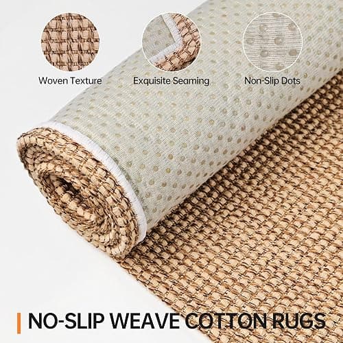 HOMEK Kitchen Rugs and Mats Non Skid Washable [2PCS] (17.3" x 30"+ 17.3" x 48"), Absorbent Kitchen Floor Mats, Boho Cotton Kitchen Runner Rugs Comfort Standing Mat for Sink Hallway Laundry thumbnail 7