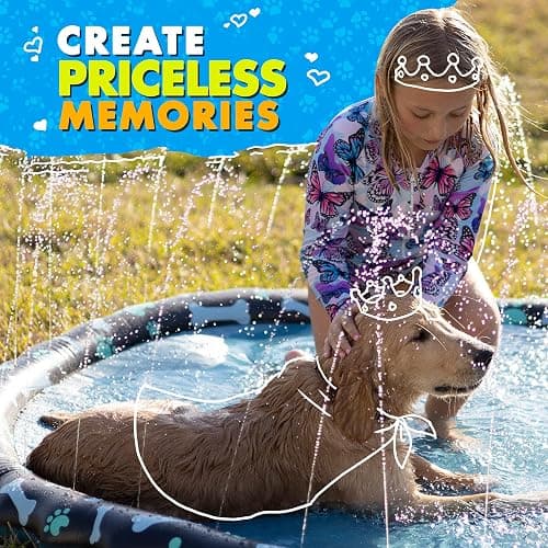 SplashEZ Non Slip Splash Pad for Kids & Dogs, 69’’ Extra Large Splash Pad Sprinkler for Kids, Dog Water Summer Toys - Great Outdoor Toys for Toddlers 1-3 & Children Ages 4-8, Baby Pool for Backyard thumbnail 6