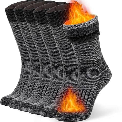 Alvada Warm Thermal Wool Socks for Winter Moisture Wicking and Breathable Cozy Boot Socks - Image 1