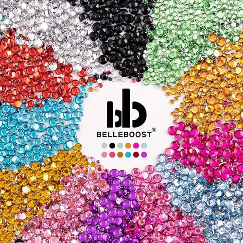 Two Packs of Flatback Rhinestones 4520 Pcs Crystal, Colorful Rhinestones for Nails, Multicolored+ AB+Transparent White Gems with Picker Tools for Bedazzling Nail Crafting Face Makeup thumbnail 2