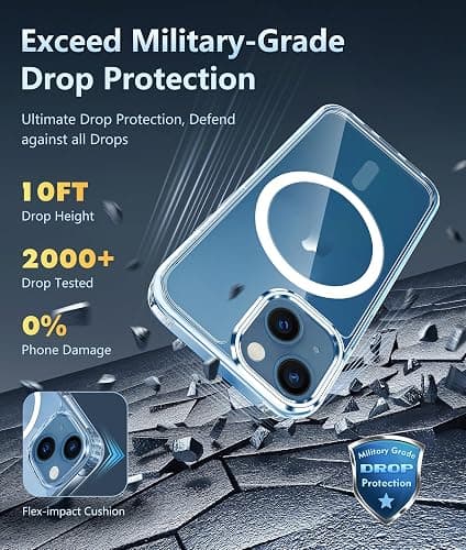 FNTCASE for iPhone 13 Mini Case: iPhone 12 Mini Case Clear Magnetic Phone Cases Compatible with Magsafe Slim Anti Yellowing Military Grade Drop Rugged Protective Transparent Cell Cover (A-Clear) thumbnail 4