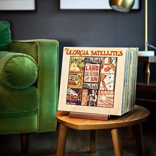 MÖNKE Rangement De Disques Vinyles - Un Support De Disques Au Design Minimal - Capacité De 60 Lp - S'adapte À Tous Les Décors (Marron) thumbnail 2