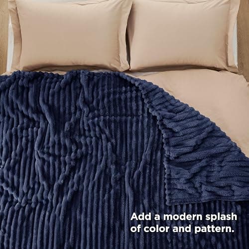 Bedsure GentleSoft Blue Fleece Blanket for Couch - Cozy Soft Blankets for Women, Cute Small Throws for Girls, 90x90 Inches thumbnail 6