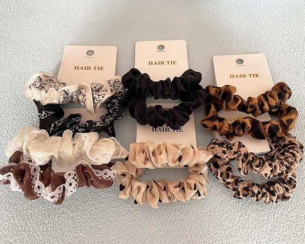 Mebloblo Mix Scrunchies for Women, High Elasticity Ties for Thin & Thick Hair, Stylish Scrunchies for Women Girls, Everyday Hair Scrunchy, Hair Styling Accessories, Ponytail Holder, 6 Sets (12PCS) thumbnail 2