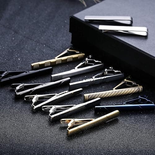 Jstyle 12 Pcs Tie Clips Set for Men Tie Bar Gift for Men Clip Set for Regular Ties Necktie Wedding Business Clips with Luxury Package thumbnail 5