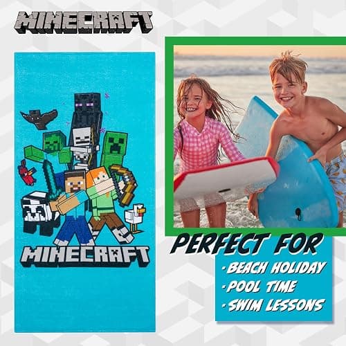 Minecraft Beach Towel Kids Teenagers Quick Dry Towel for Pool Beach Bath Swimming Trips Travel Essentials Vacation 55x27” thumbnail 4