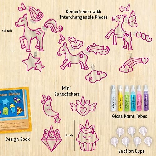 Imagimake Window Art Unicorn | Stained Glass Kit | Unicorn Girls Toys Age 6-8 | Art and Crafts for Girls 8-12 | DIY Suncatcher Kit for 5,6,7,8,9,10,11,12 Year Old Kids | Christmas Gift Ideas for Kids thumbnail 4