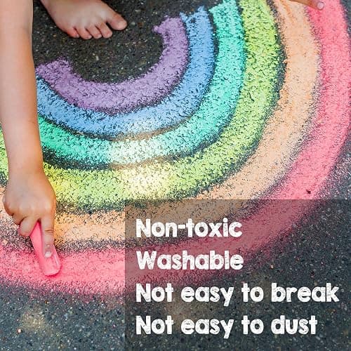 180 Pack Washable Sidewalk Chalk for Kid, 20 Colors Non-Toxic Jumbo Chalk Paint Bulk for Summer Outdoor Activity, Playground, School Classroom Chalkboard, Chalk Party Favors Set for Toddler Kids Adult thumbnail 6