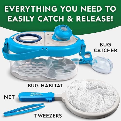 National Geographic Bug Catcher Kit for Kids - Kids Bug Habitat with Magnified Viewer, Bug Catcher, Tweezers & Learning Guide, Insect Habitat, Outdoor Toys, Kids Bug Catching Kit, Bug Box thumbnail 6