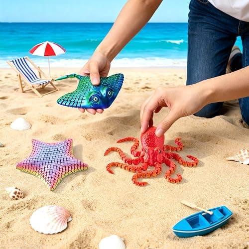 JOYIN 3 Pcs 3D Printed Fidget Toys, Articulated 3D Printed Octopus, Ray & Starfish, Flexible 3D Printed Sea Creatures for Stress Relief, Cool 3D Printed Stuff for Desk Decoration thumbnail 7