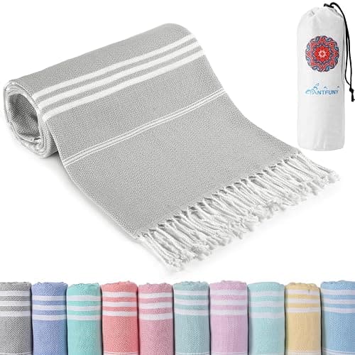 Turkish Beach Towels Quick Dry Sand Free Soft Absorbent Extra Large Xl Big Blanket Adult Oversized Bath Pool Swim Towel Lightweight Thin Fast Drying Compact No Sand Packable Vacation Essentials - Image 1