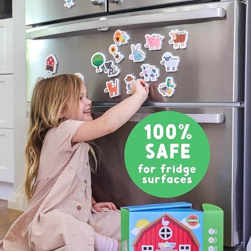 Curious Columbus Fridge Magnets for Toddlers 1-3 Year Olds | Farm Animal Refrigerator Magnets for Kids| Baby ABC Learning and Educational Toys from Babies to Preschool thumbnail 6