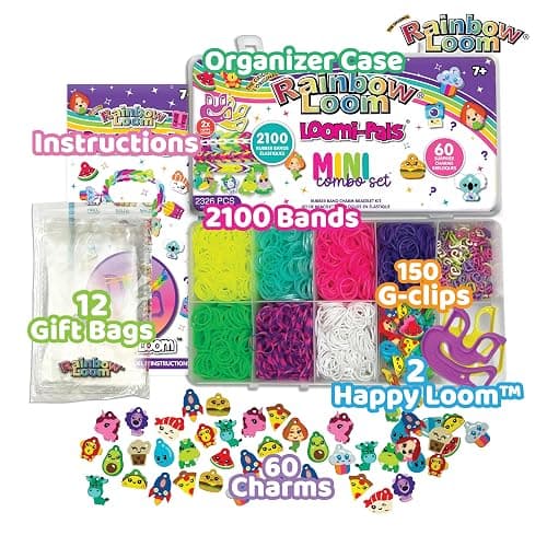 Rainbow Loom® Loomi-Pals™ Mini Combo Set, Features 60 Cute Assorted Loomi-Pals Charms, 1 Happy Loom, 2100 Colorful Bands All in a Carrying Case for Boys and Girls 7+ thumbnail 5