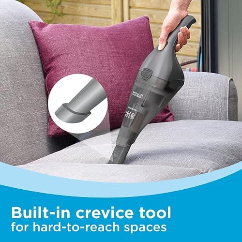 BLACK+DECKER dustbuster Handheld Vacuum, 8V Cordless, Hand Vacuum for Quick Cleanup with Crevice Tool and Washable Filter (HNVC220BCZ01) thumbnail 7