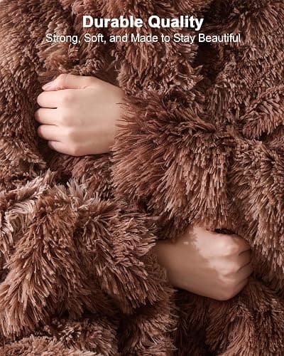 UINIU Super Soft Fluffy Faux Fur Throw Blanket Twin Size, Fuzzy Sherpa Fleece Cozy Warm Gifts for Women, Room Decor Plush Thick Throw for Couch Bed, Minky Gifts for Girls Boys Teenages, 50" x 60" thumbnail 6