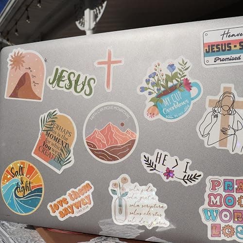 Puraesla 225 PCS Christian Bible Verse Stickers – Inspirational Journaling & Study Stickers for Water Bottles, Laptops, Notebooks & Scrapbooking – Waterproof thumbnail 7