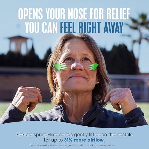 Breathe Right Original Nose Strips to Reduce Snoring and Relieve Nose Congestion, Tan, 30 Count (Packaging May Vary) thumbnail 3