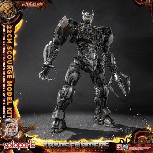 YOLOPARK Transformers AMK PRO Scourge Action Figure, 8.66 Inch Rise of The Beasts Transformers Toy with Magnetic Control LED,Highly Articulated Collectible Model Kit for Ages 15 and Up,No Converting - Image 1
