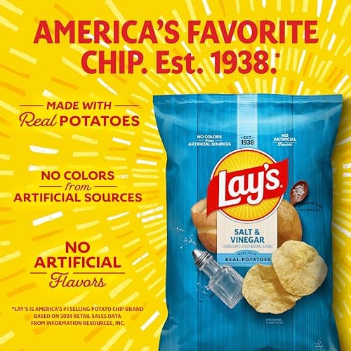 Lay's Salt & Vinegar Flavored Potato Chips, 1 oz Bags, (40 Count) (Packaging May Vary) thumbnail 5