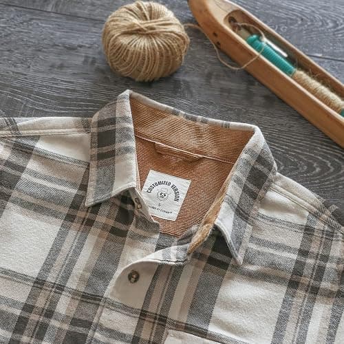 Dubinik® Mens Flannel Shirts Long Sleeve Flannel Shirt for Men Casual Button Down Brushed 100% Cotton Shirt thumbnail 3