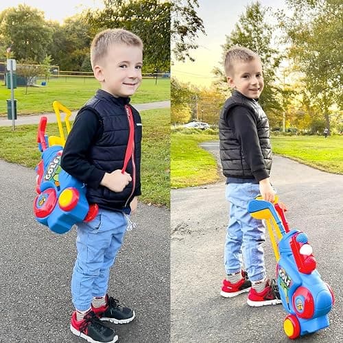Liberry Toddler Golf Set with Putting Mat for 2 3 4 Years Old Boys Girls, Upgraded Kids Golf Cart with Unique Shoulder Strap Design, Indoor and Outdoor Golf Toys Gifts thumbnail 8